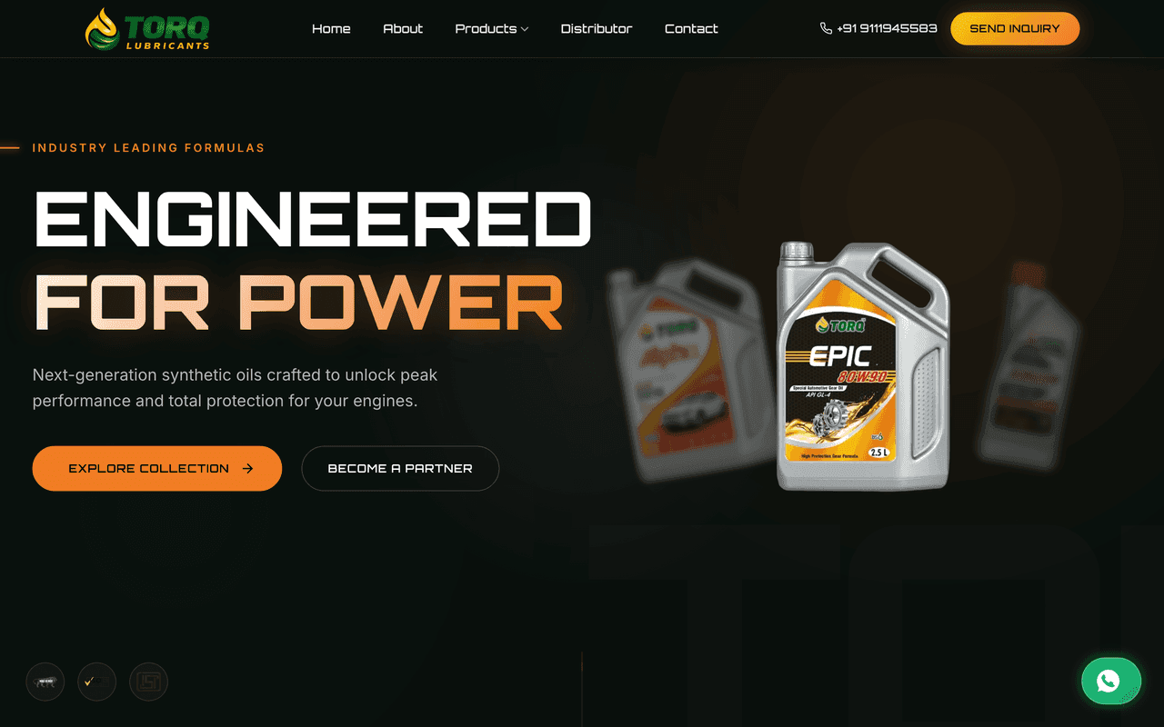 TORQ Lubricants website